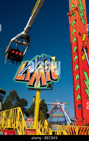 Fairgrand Fahrten und Vergnügungen am Royal Melbourne Show, Australien Stockfoto