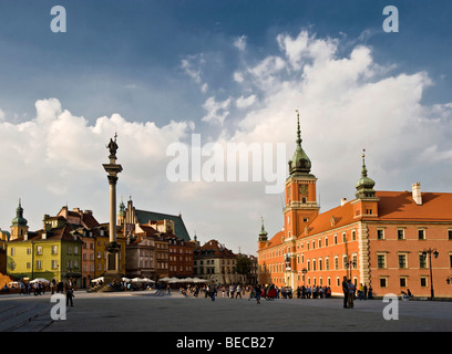 Schlossplatz mit Zygmunt Spalte und Königsschloss, historische Zentrum von Warschau, Polen, Europa Stockfoto