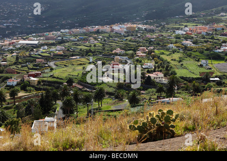 Blick vom Mirador De La Concepción auf Breña Alta, La Palma, Kanarische Inseln, Spanien Stockfoto