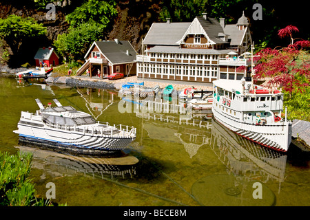 Am Goeta Kanal in Schweden hergestellt aus Lego-Steinen, Legoland, Dänemark Stockfoto