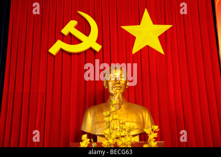 Ho-Chi-Minh-Statue in den Palast der Wiedervereinigung, ehemalige Regierungsgebäude der südvietnamesischen Regierung, Ho-Chi-Minh-Stadt Stockfoto