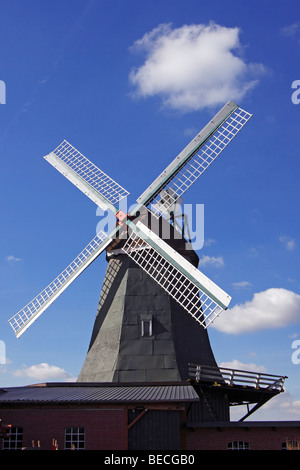 Alte Windmühle "Anna" holländischen Stil, Suederhastedt, Dithmarschen Bezirk, Schleswig-Holstein, Deutschland Stockfoto