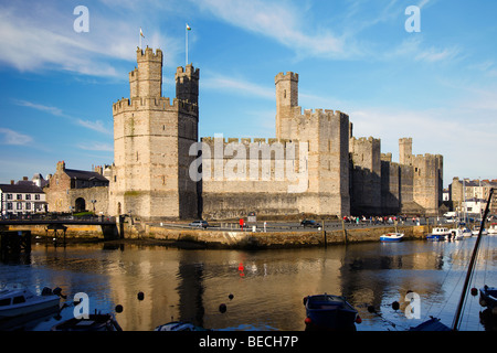 Caernarfon Castle, Gwynedd, Nordwales, UK Stockfoto