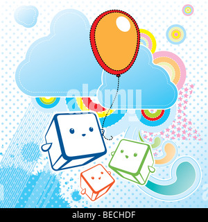 Funky Kawaii Abbildung Stockfoto