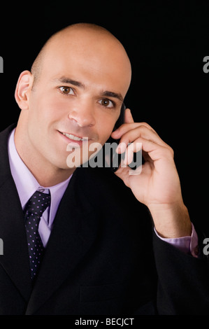 Geschäftsmann, telefonieren mit einem Handy Stockfoto