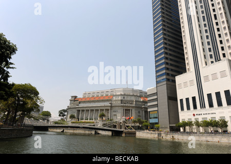 Fullerton Hotel, Maybank & Bank of China, Singapur Stockfoto
