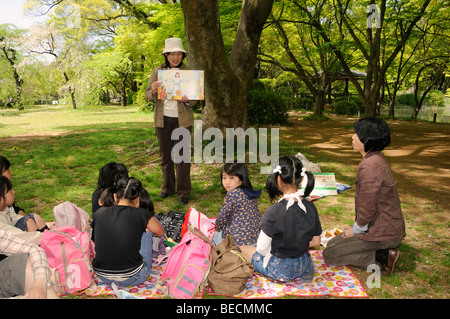 Christliche Minderheit in einem Outdoor-Sonntagsschule, Kyoto, Japan, Asien Stockfoto