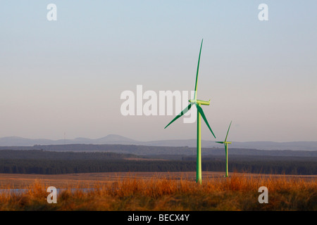 Whitelee Windfarm ist Europas größte Onshore-Windpark und liegt in der Nähe des Dorfes Eaglesham, Glasgow, Schottland. Stockfoto