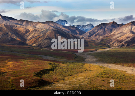 Alaska Range im Denali National Park im Herbst, Alaska, USA, Nordamerika Stockfoto