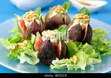 Feigen-Salat. Rezept zur Verfügung. Stockfoto