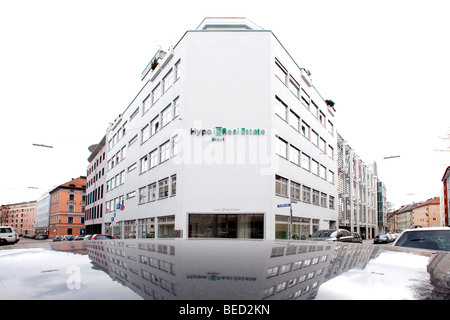 Sitz der Hypo Real Estate Bank AG, Außenansicht, München, Bayern, Deutschland, Europa Stockfoto
