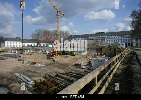 Die Bauarbeiten für die Bundesgartenschau Federal Gartenbau show 2011 im Kurfuerstliches Schloss Kurfürstliches Schloss, Kob Stockfoto