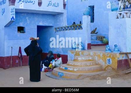 Haus im nubischen Dorf, Assuan, Ägypten Stockfoto