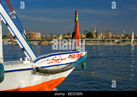 Feluke auf dem Nil, Luxor, Ägypten Stockfoto