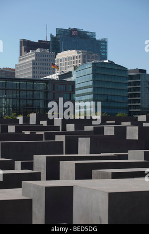 Das Holocaust-Mahnmal, nahe dem Brandenburger Tor in Berlin zum Gedenken an die Juden, die in den Händen des NS-Regimes gestorben Stockfoto