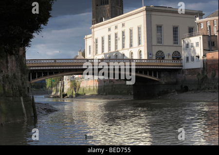 Alte Stadt-Brücke über den Fluss Witham in Boston. Stockfoto