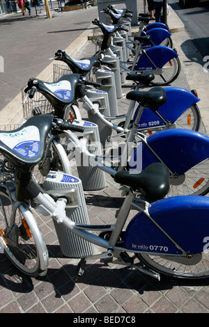 Fahrräder zu vermieten in Marseille, Südfrankreich, Europa Stockfoto