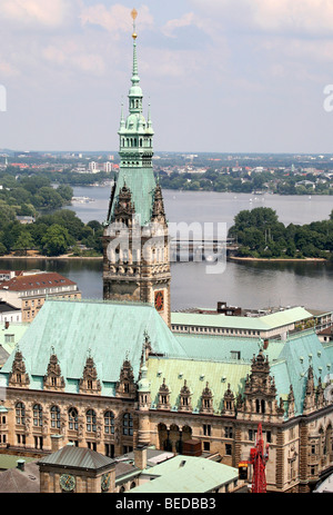 Rathaus, inneren Alster See, Außenalster, Hamburg, Deutschland, Europa Stockfoto