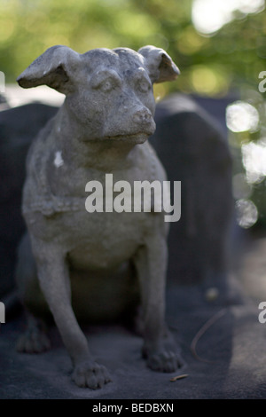 Das Grab eines Hundes auf dem Cimetière des Chiens in Paris Stockfoto