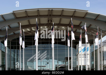 Haupteingang der Messe München International, Messe München International, Neue Messe München, Eingang an der Westseite, M Stockfoto