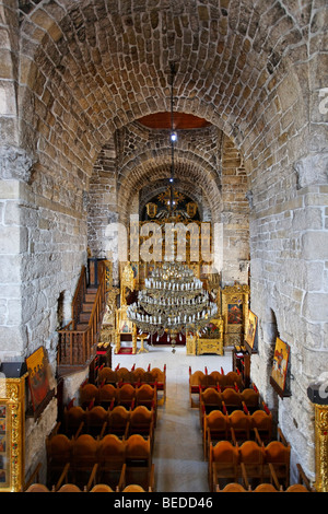 Innere des Lazarus Kirche, Altar, Stühle, Larnaca, Zypern, Asien Stockfoto