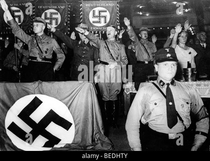 Adolf Hitler begrüßte im Sports Palace in Berlin Stockfoto