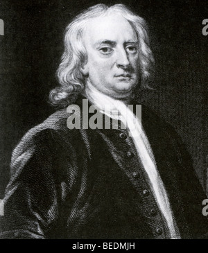 SIR ISAAC NEWTON - englische Wissenschaftler 1643-1727 Stockfoto