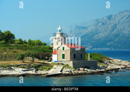 Sucuraj Leuchtturm auf der Insel Hvar, Kroatien Stockfoto