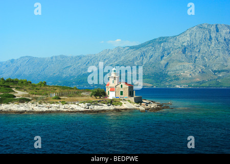 Sucuraj Leuchtturm auf der Insel Hvar, Kroatien Stockfoto