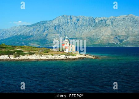 Sucuraj Leuchtturm auf der Insel Hvar, Kroatien Stockfoto