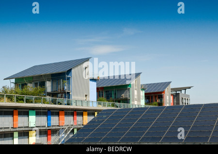 Solar-Dorf, Vauban, Freiburg, Baden-Württemberg, Deutschland, Europa Stockfoto