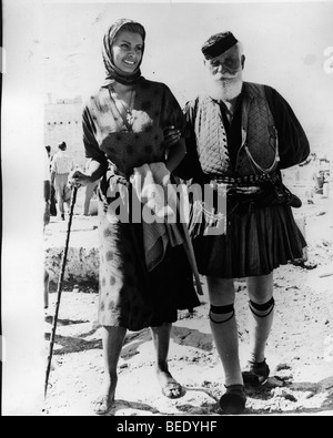 Schauspielerin Sophia Loren am Set von "A Boy auf dem Delphin" Stockfoto