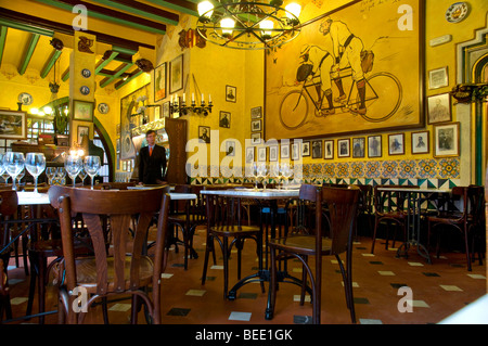 Café-Restaurant El Quatre Gats Barcelona. Katalonien, Spanien Stockfoto