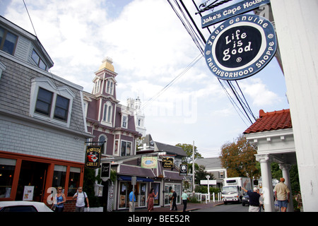 Das Leben ist gut Ladenschild, Provincetown, Cape Cod, Massachusetts, USA Stockfoto