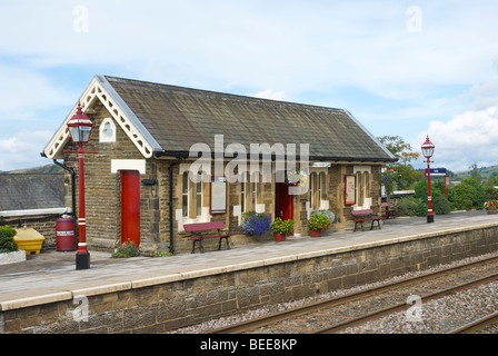 Bahnhof, auf Settle-Carlisle Line, North Yorkshire, England UK zu begleichen Stockfoto