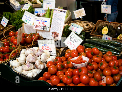 Tomatensorten an Queen Victoria Market in Melbourne Stockfoto