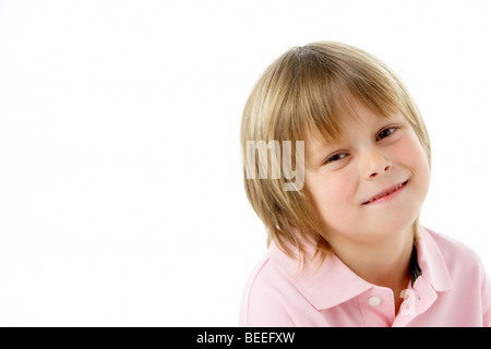 Studioportrait of Smiling Boy Stockfoto