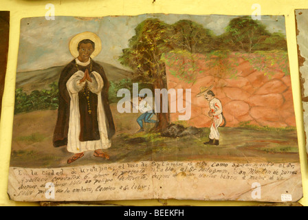 Mexikanische Retablo oder Ex Voto in San Miguel de Allende, Mexiko Stockfoto