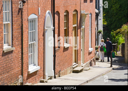 Typischen georgianischen Reihenhaus befindet sich in Ludlow Shropshire England UK Stockfoto