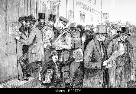 Dies begann 1888 Abbildung zeigt die Panik von 1857, durch Ausfall von NYC Zweig der Ohio Life Insurance and Trust Company. Stockfoto