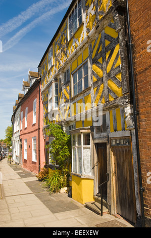 Fassade des Tudor Einfamilienhaus aus Holz gerahmt Ludlow Shropshire England Uk Stockfoto