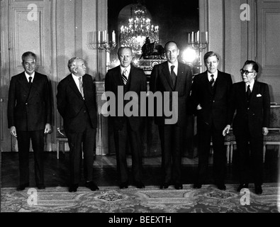 Präsident Ford besucht Konferenz auf Schloss Rambouillet Stockfoto