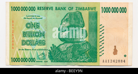 1 Milliarde-Dollar-Banknote - Simbabwe Stockfoto