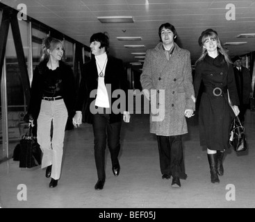 Die Beatles Ringo Starr und Paul McCartney Reisen Stockfoto