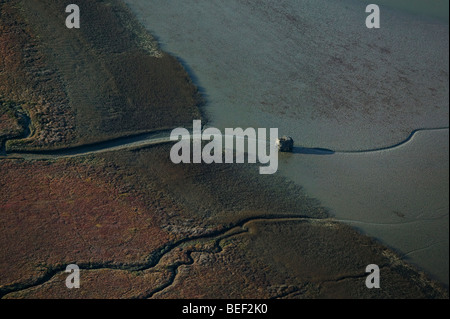 Luftbild oben Ente Jagd blind Watten San Pablo Bucht Nord "San Francisco Bay" Stockfoto
