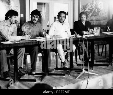 Folk-Sänger Bob Dylan auf einer Pressekonferenz Stockfoto