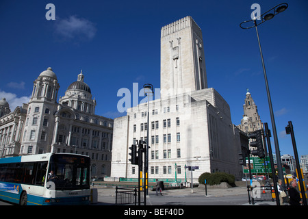 Georges Dock Belüftung und Kontrolle Empfangsgebäude für den Mersey-Tunnel-Pier head Liverpool Merseyside England uk Stockfoto