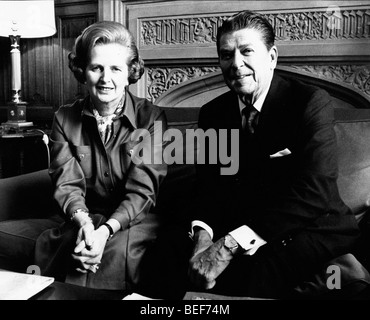 Präsident Ronald Reagan besucht Margaret Thatcher Stockfoto