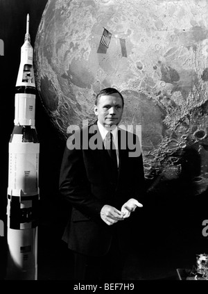 Astronaut Neil Armstrong filmt französischen TV-show Stockfoto