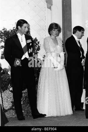 Prinz Charles und Prinzessin Diana besuchen party Stockfoto